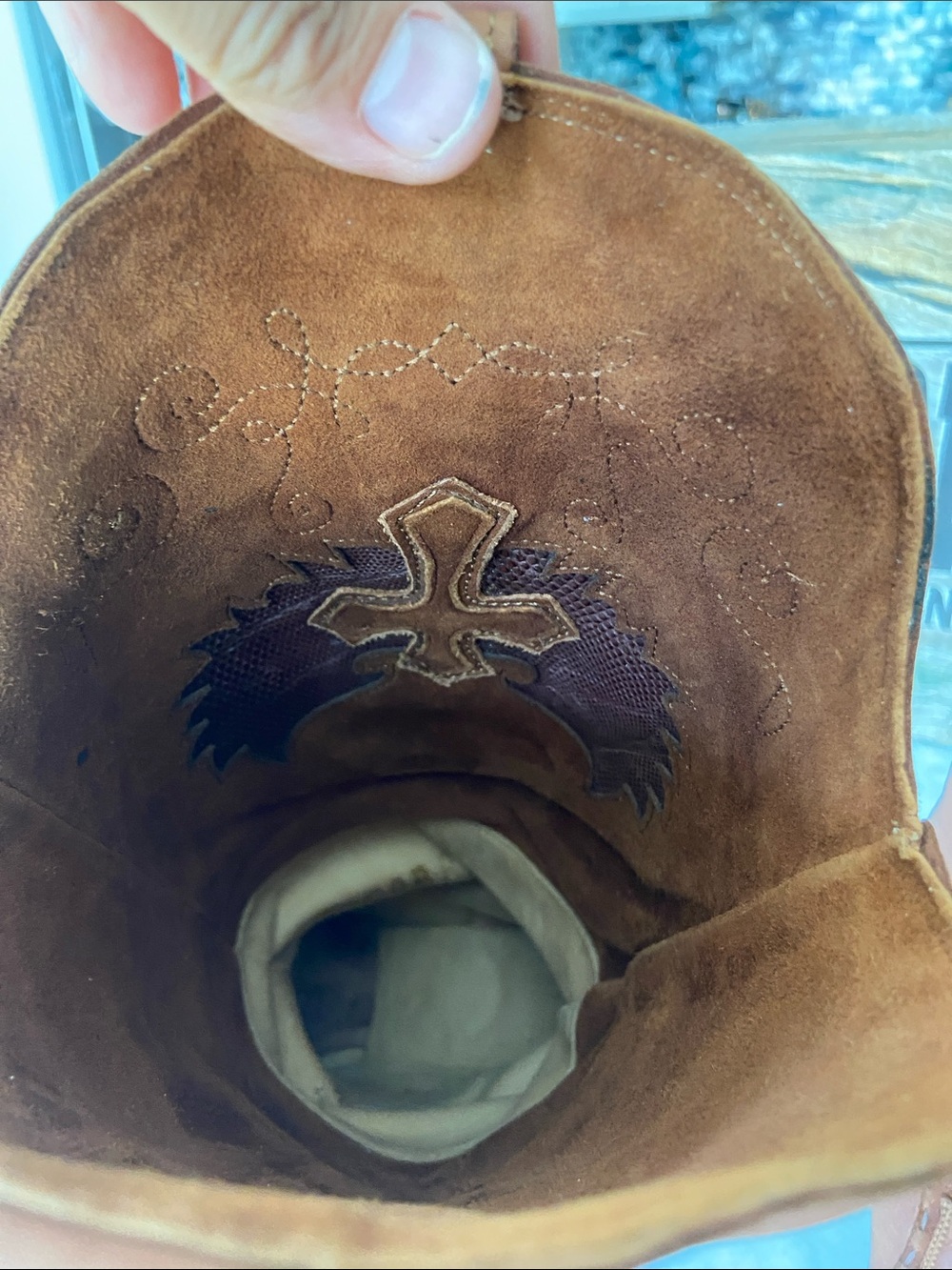 Women's Tall Leather Western Boots in Chestnut - Picture 3 of 8